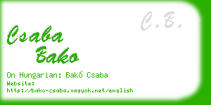 csaba bako business card